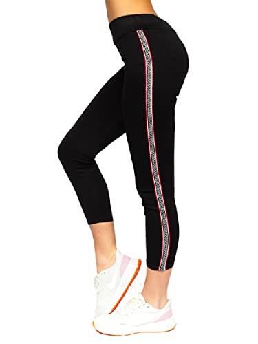 BOLF Damen Leggings Jogginghose Traininghose Yogahose Sporthose Fitness Jogg Hose Slim Fit Sport Style TS214 Schwarz L [F6F] von BOLF