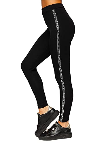 BOLF Damen Leggings Jogginghose Traininghose Yogahose Sporthose Fitness Jogg Hose Slim Fit Sport Style W6993 Schwarz L [F6F] von BOLF
