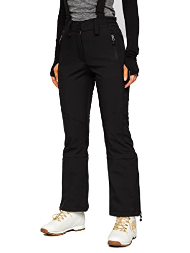 BOLF Damen Wanderhose mit elastischen abnehmbaren Trägern – Outdoorhose wasserdicht Winddicht – Ideal für Wandern Trekking Outdoor W702B Schwarz XXL [F6F] von BOLF