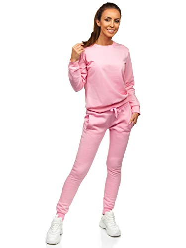 BOLF Damen Sportanzug Jogginganzug Trainingsanzüge Fitnessanzug Sweatshirt Set Tracksuit Workout Sport Fitness für Running Yoga Gym Sportswear J.STYLE 0001 Hellrosa S [H8H] von BOLF