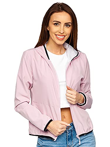 BOLF Damen Übergangsjacke Steppjacke Daunen-Optik Casual Elegant Leichte Frühlings Jacket Moderne Jacke HD141 Hellrosa S [D4D] von BOLF