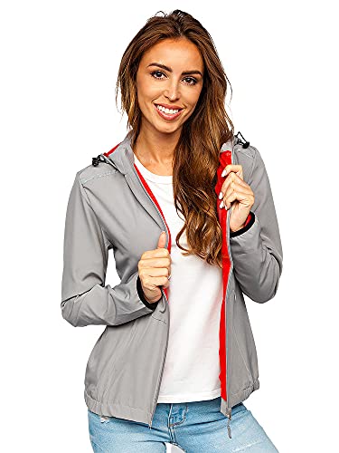 BOLF Damen Übergangsjacke Steppjacke Daunen-Optik Casual Elegant Leichte Frühlings Jacket Moderne Jacke HM095 Grau L [D4D] von BOLF