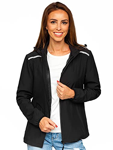 BOLF Damen Übergangsjacke Steppjacke Daunen-Optik Casual Elegant Leichte Frühlings Jacket Moderne Jacke HM095 Schwarz L [D4D] von BOLF