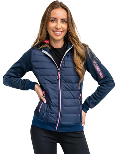 BOLF Damen Übergangsjacke Steppjacke Stehkragen Daunenjacke Reißverschluss Sportjacke Zip Wärme Freizeit Sport Basic Outdoor Casual Style KSW4001A Dunkelblau S [D4D] von BOLF