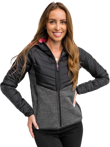 BOLF Damen Übergangsjacke Steppjacke Stehkragen Daunenjacke Reißverschluss Sportjacke Zip Wärme Freizeit Sport Basic Outdoor Casual Style KSW4005A1 Schwarz M [D4D] von BOLF