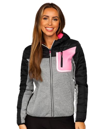 BOLF Damen Übergangsjacke Steppjacke Stehkragen Daunenjacke Reißverschluss Sportjacke Zip Wärme Freizeit Sport Basic Outdoor Casual Style KSW4006A Schwarz L [D4D] von BOLF