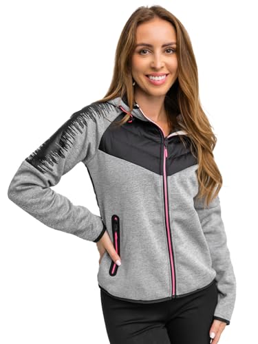 BOLF Damen Übergangsjacke Steppjacke Stehkragen Daunenjacke Reißverschluss Sportjacke Zip Wärme Freizeit Sport Basic Outdoor Casual Style KSW4007A1 Grau XL [D4D] von BOLF