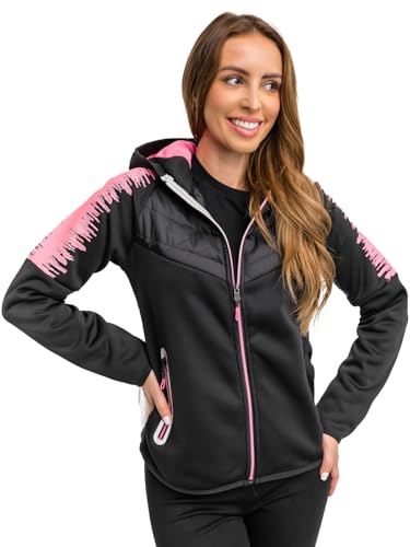 BOLF Damen Übergangsjacke Steppjacke Stehkragen Daunenjacke Reißverschluss Sportjacke Zip Wärme Freizeit Sport Basic Outdoor Casual Style KSW4007A1 Schwarz M [D4D] von BOLF