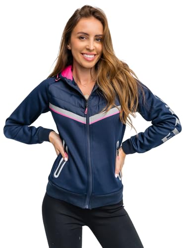 BOLF Damen Übergangsjacke Steppjacke Stehkragen Daunenjacke Reißverschluss Sportjacke Zip Wärme Freizeit Sport Basic Outdoor Casual Style KSW4012A1 Dunkelblau XL [D4D] von BOLF