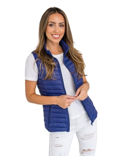 BOLF Damen Weste Bodywarmer Steppweste Daunenweste Funktionsweste Vest Ärmellose Sportweste Kapuzenweste Wärme Freizeit Outdoor Slim Fit Modellauswahl 5M702 Dunkelblau L [U1U] von BOLF