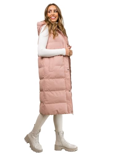 BOLF Damen Weste Bodywarmer Steppweste Daunenweste Funktionsweste Vest Ärmellose Sportweste Kapuzenweste Wärme Freizeit Outdoor Slim Fit Modellauswahl 5M728 Rosa M [U1U] von BOLF