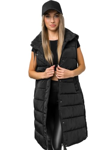 BOLF Damen Weste Bodywarmer Steppweste Daunenweste Funktionsweste Vest Ärmellose Sportweste Kapuzenweste Wärme Freizeit Outdoor Slim Fit Modellauswahl MY6315 Schwarz S [U1U] von BOLF