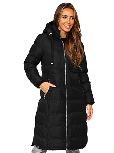 BOLF Damen Winterjacke Parka Wintermantel Lange Daunenjacke Steppjacke mit Kunstfell Kapuze Puffermantel Sportjacke Warm Gefüttert Freizeit Outdoor Casual Style 5M736 Schwarz M [D4D] von BOLF