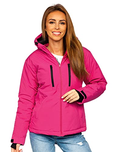 BOLF Damen Winterjacke Skijacke Snowboardjacke Schneejacke mit Kapuze Schneefang Bündchen Winddicht Wasserdicht Atmungsaktiv Outdoor Sport Style HH012 Rosa L [D4D] von BOLF