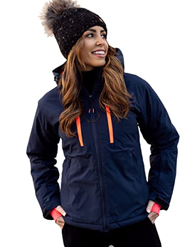 BOLF Damen Winterjacke Skijacke Snowboardjacke Schneejacke mit Kapuze Schneefang Bündchen Winddicht Wasserdicht Atmungsaktiv Outdoor Sport Style HH012 Dunkelblau L [D4D] von BOLF