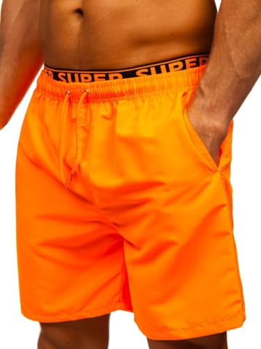 BOLF Herren Badehose Badeshorts Schwimmshorts Boardshorts Sporthose Beachwear Kurze Hose Schnelltrocknend Farbweschel Wassersport Strandshorts Sommer HN122 Orange 3XL [7G7] von BOLF