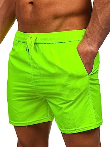 BOLF Herren Badehose Badeshorts Schwimmshorts Boardshorts Sporthose Beachwear Kurze Hose Schnelltrocknend Farbweschel Wassersport Strandshorts Sommer XL018 Gelb-Neon L [7G7] von BOLF