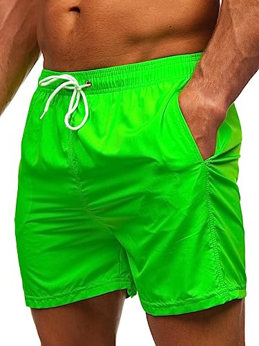 BOLF Herren Badehose Badeshorts Schwimmshorts Boardshorts Sporthose Beachwear Kurze Hose Schnelltrocknend Farbweschel Wassersport Strandshorts Sommer XL019 Grün-Neon M [7G7] von BOLF