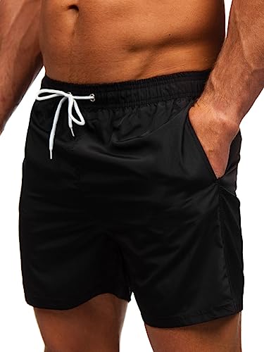 BOLF Herren Badehose kurz – Klassische Badeshorts mit Innenslip & Taschen – Schwimmhose für Strand & Pool – Schnelltrocknend – XL019 Schwarz XXL [7G7] von BOLF