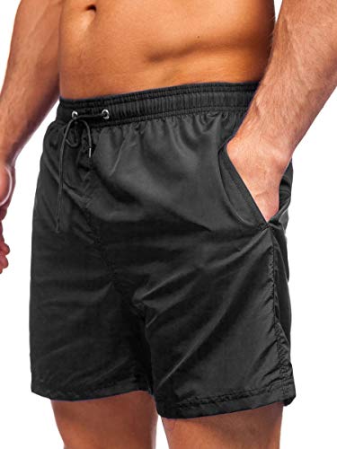 BOLF Herren Badehose kurz – Klassische Badeshorts mit Innenslip & Taschen – Schwimmhose für Strand & Pool – Schnelltrocknend – YW07002 Schwarz XL [7G7] von BOLF