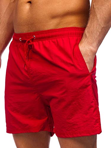 BOLF Herren Badehose Badeshorts Schwimmshorts Boardshorts Sporthose Beachwear Kurze Hose Schnelltrocknend Farbweschel Wassersport Strandshorts Sommer YW07003 Weinrot M [7G7] von BOLF