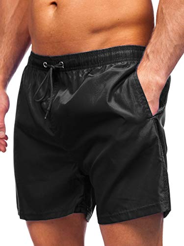BOLF Herren Badehose kurz – Klassische Badeshorts mit Innenslip & Taschen – Schwimmhose für Strand & Pool – Schnelltrocknend – YW02002 Schwarz XXL [7G7] von BOLF