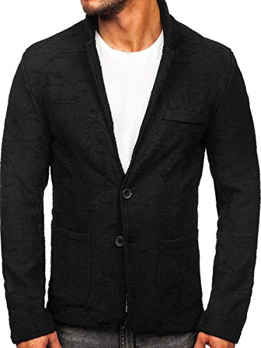 BOLF Herren Blazer Sakko Anzugjacke Anzugsakko Herrenblazer Reverskragen Klassisch Elegant Geschäft Business Anzug Party Freizeit Hochzeit Casual Style KS-7309 Schwarz S [1A1] von BOLF