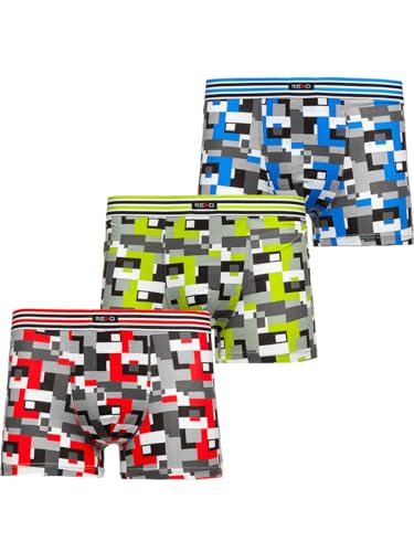 BOLF Herren Boxershorts 3er Pack Unterwäsche Retroshorts Men Unterhosen Männer Trunks Atmungsaktive Gummibund Bequeme Baumwolle Classic 1BE750-3P Mehrfarbig XXL [1K3] von BOLF