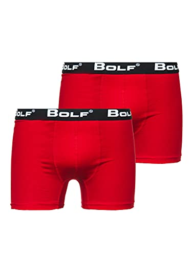 BOLF Herren Boxershorts Unterwäsche Unterhosen Männer Trunks 2 Pack 0953-2P Rot XXL [1K3] von BOLF