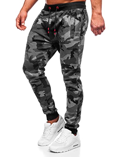 BOLF Herren Camo Military Joggers Taktische Hose Jogginghose Trainingshose Army Fitnesshose Camouflage Sporthose Sweathose Jogpants Sweatpants Slim Fit KZ15A Dunkelgrau L [6F6] von BOLF