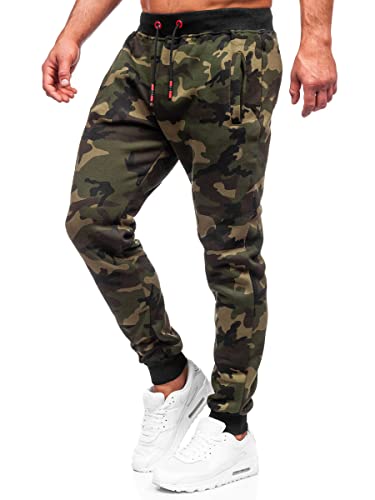 BOLF Herren Camo Military Joggers Taktische Hose Jogginghose Trainingshose Army Fitnesshose Camouflage Sporthose Sweathose Jogpants Sweatpants Slim Fit KZ15A Khaki L [6F6] von BOLF