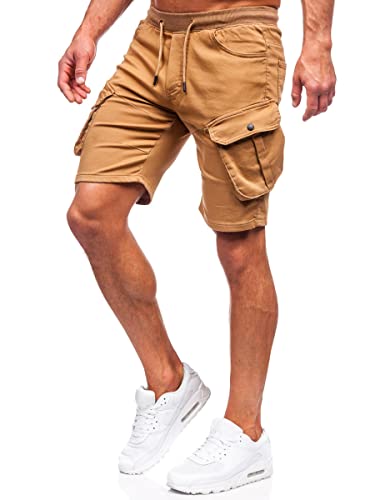 BOLF Herren Cargo Shorts Kurze Hose Cargohose Sommer Bermudas Outdoor Jogginghose Sporthose Kurzschlauch Stretch Freizeithose Camo Military Army 384K Braun M [7G7] von BOLF