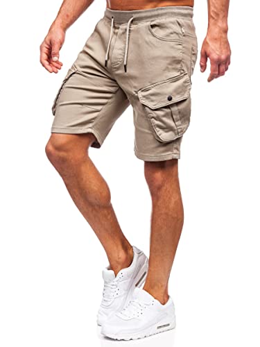 BOLF Herren Cargo Shorts Kurze Hose Cargohose Sommer Bermudas Outdoor Jogginghose Sporthose Kurzschlauch Stretch Freizeithose Camo Military Army 384K Grün(Hell) S [7G7] von BOLF