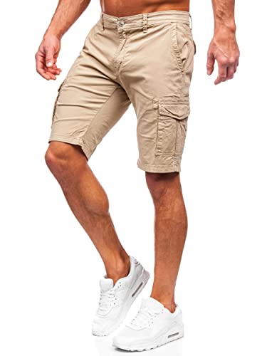 BOLF Herren Cargo Shorts Kurze Hose Cargohose Sommer Bermudas Outdoor Jogginghose Sporthose Kurzschlauch Stretch Freizeithose Camo Military Army J705 Camel XXL [7G7] von BOLF