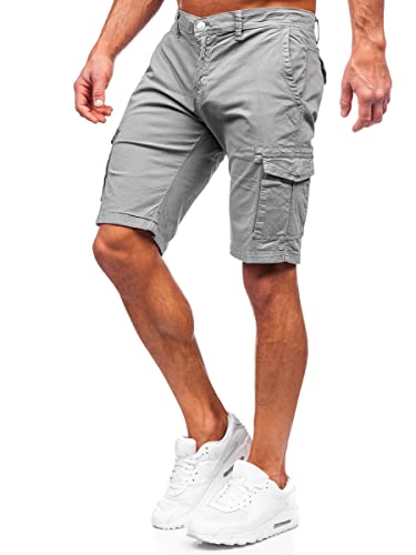 BOLF Herren Cargo Shorts Kurze Hose Cargohose Sommer Bermudas Outdoor Jogginghose Sporthose Kurzschlauch Stretch Freizeithose Camo Military Army J705 Grau XXL [7G7] von BOLF