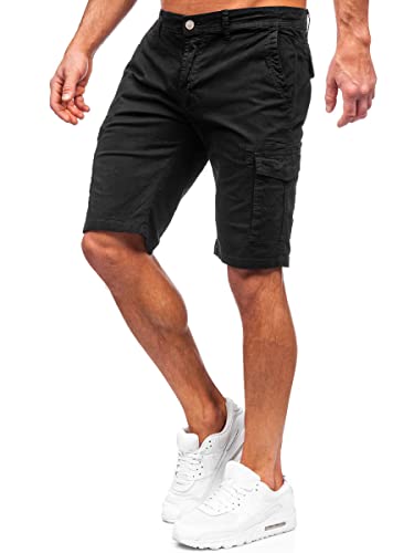 BOLF Herren Cargo Shorts Kurze Hose Cargohose Sommer Bermudas Outdoor Jogginghose Sporthose Kurzschlauch Stretch Freizeithose Camo Military Army J705 Schwarz XXL [7G7] von BOLF