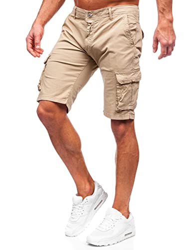 BOLF Herren Cargo Shorts Kurze Hose Cargohose Sommer Bermudas Outdoor Jogginghose Sporthose Kurzschlauch Stretch Freizeithose Camo Military Army J707 Camel S [7G7] von BOLF