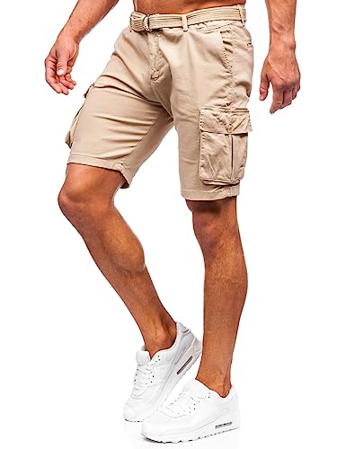 BOLF Herren Cargo Shorts Kurze Hose Cargohose Sommer Bermudas Outdoor Jogginghose Sporthose Stretch Freizeithose Camo Military Army 010 Camel M [7G7] von BOLF