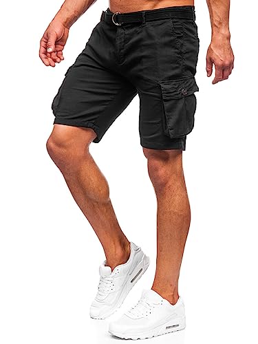 BOLF Herren Cargo Shorts Kurze Hose Cargohose Sommer Bermudas Outdoor Jogginghose Sporthose Stretch Freizeithose Camo Military Army 010 Schwarz M [7G7] von BOLF