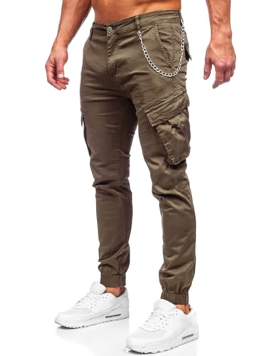BOLF Herren Cargohose Stoffhose Wanderhose Outdoorhose Baumwollmischung Multi Taschen Arbeitshose Combat Tactical Hose Relaxed-Fit Trekkinghose SK850 Khaki S [6F6] von BOLF