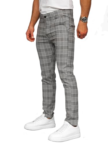 BOLF Herren Chino Hose Stoffhose Anzughose Chinohose Stretch Freizeithose Strandhosen Sommer Klassische Baumwolle Elegant Business Look Regular Fit 184171 Grau M [6F6] von BOLF