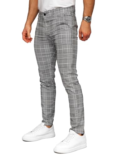 BOLF Herren Chino Hose Stoffhose Anzughose Chinohose Stretch Freizeithose Strandhosen Sommer Klassische Baumwolle Elegant Business Look Regular Fit 184176 Grau M [6F6] von BOLF