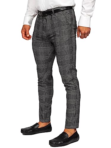 BOLF Herren Chino Hose Stoffhose Anzughose Chinohose Stretch Sommerhose Freizeithose Strandhosen Lang Sommer Klassische Baumwolle Lässige Elegant Business Look Regular Fit 0048 Anthrazit S [6F6] von BOLF