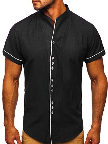 BOLF Herren Hemd Business Figurbetont Freizeit Slim Fit 5518 Schwarz XL [2B2] von BOLF