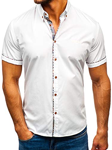 BOLF Herren Hemd Kurzarm Elegant Basic 5509-1 Weiß XL [2B2] von BOLF