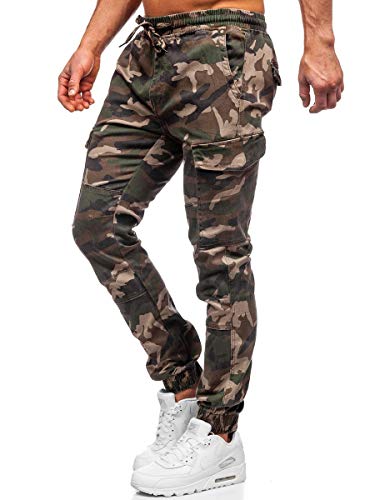 BOLF Herren Jeans Jogger Denim Style Sweathose Jogg Jeans Used Look Jeanspants Destroyed Freizeit Casual Style Slim Fit Narrow Leg RESALSA RB8216XT Khaki S [6F6] von BOLF