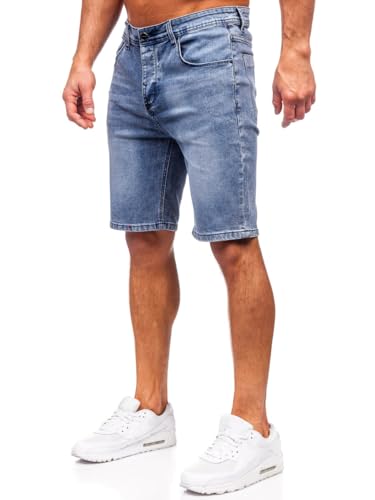 BOLF Herren Jeans Shorts Kurze Jeanshose Stretch Denim Bermudas Kurze Hose Cargo Cargoshorts Used Look Baumwolle Sommer Freizeithose Slim Fit MP0277BS Dunkelblau S [7G7] von BOLF