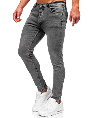 BOLF Herren Jeanshose Jeans Used Look Jeanspants Destroyed Denim Style Slim Fit Narrow Leg Freizeit Casual Style R925-1 Schwarz XXL [6F6] von BOLF