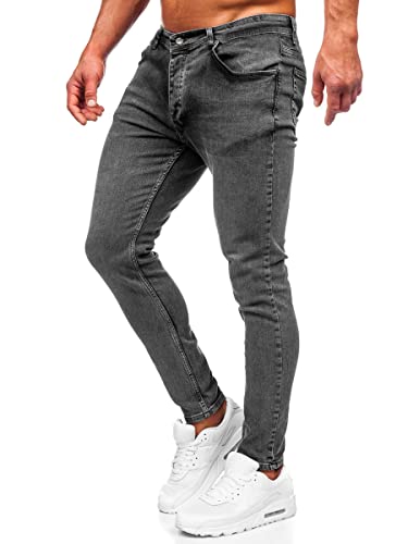 BOLF Herren Jeanshose Jeans Used Look Jeanspants Destroyed Denim Style Slim Fit Narrow Leg Freizeit Casual Style R926-1 Schwarz M [6F6] von BOLF