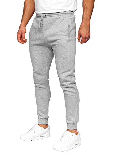 BOLF Herren Jogginghose Sporthose Trainingshose Jogger Sweathose Fitnesshose Jogpants Fußballhose Sweatpants Beinabschluss Pants Baumwolle Slim Fit J.Style CK01 Grau L [6F6] von BOLF